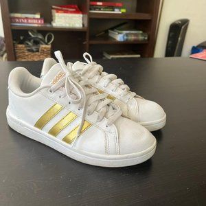 Womens adidas Superstar Athletic Shoe - Cloud White / Gold Metallic